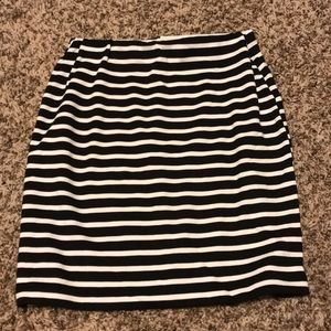 Black and white striped skirt